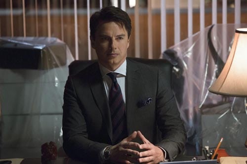 Arrow -- "Betrayal" -- Image AR113a_0115b -- Pictured: John Barrowman as Malcolm -- Photo: Jack Rowand/The CW -- © 2013 The CW Network. All Rights Reserved