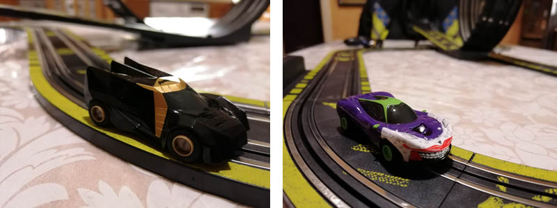 Micro Scalextric Batman vs Joker Cars